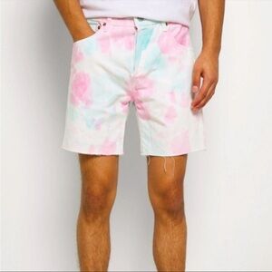 Levi’s 501 ‘93 Pride Premium Quality Denim Tie-Dye Pink Blue Shorts Size 38 Mens